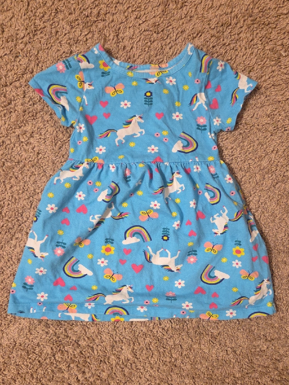 wonder nation Light Blue Unicorn & Rainbow Dress